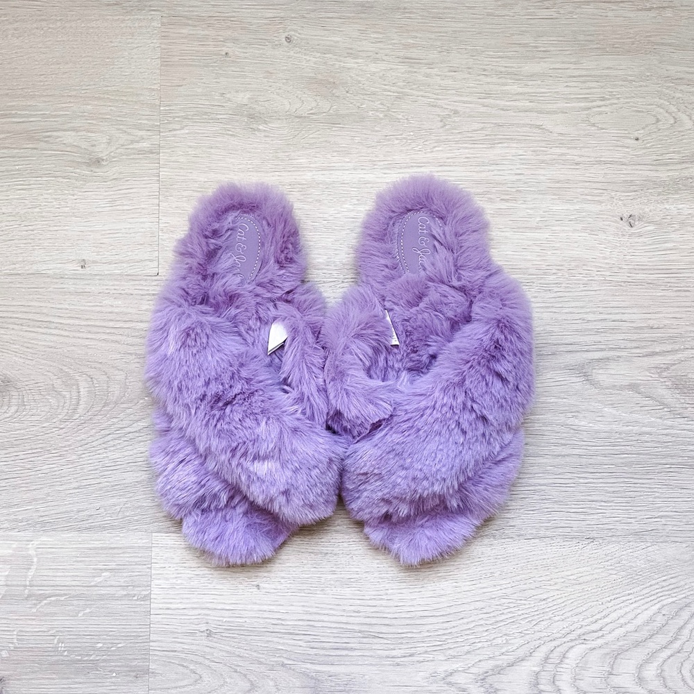 Fuzzy Slippers // Cozy Slippers // Kids Slippers // Lavender Slippers